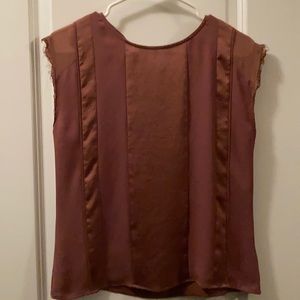 Rose colored satin feel top
